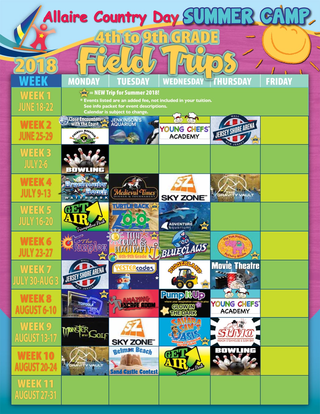 Field Trip Calendar (4th 9th) ACD
